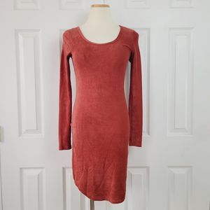 Ultra Flirt Velvety Ribbed Long Sleeve Dress